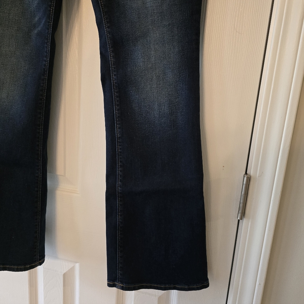 High-Rise Dark Blue Flare Jeans with Button-Fly OFFERS WELCOME!!! - Picture 3 of 8